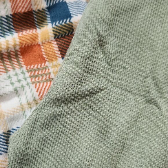 ANGEL DEAR - RUFFLE SLEEVED DRESS SET - MUSLIN PLAID - Picture 2 of 3